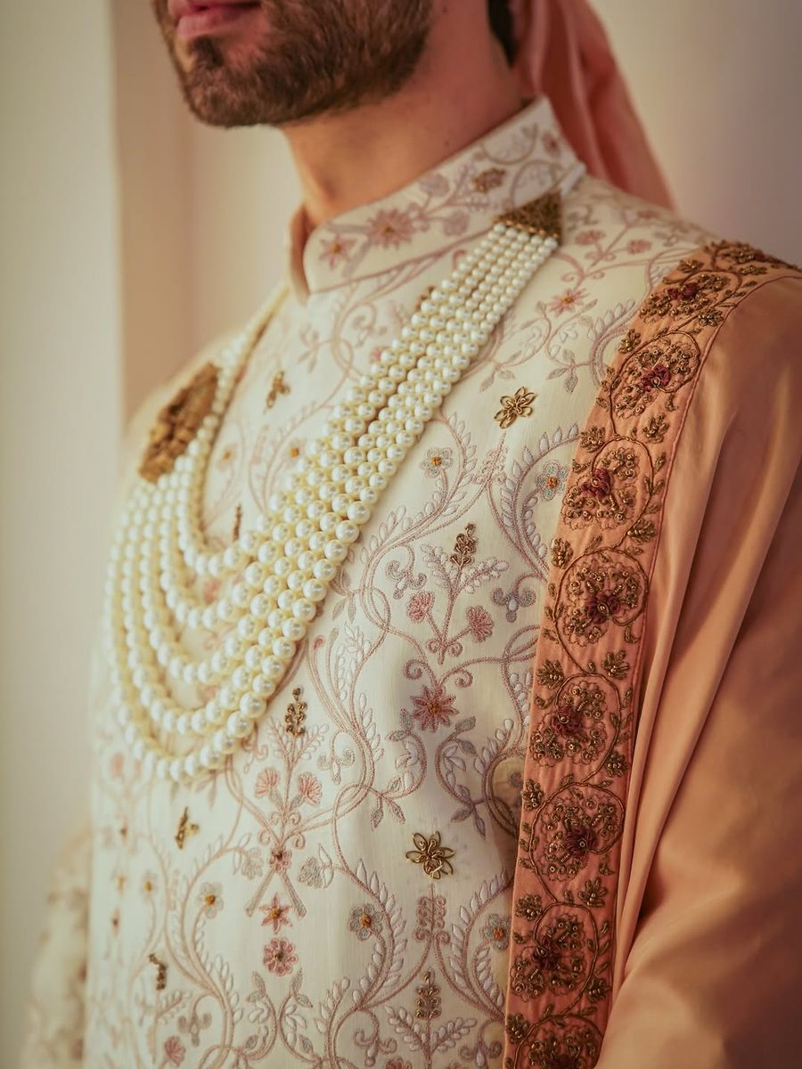 Embroidery detail on sherwani